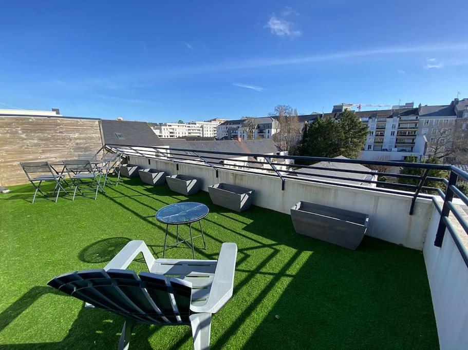 Grand Studio, Belle Terrasse Avec Vue Nantes Exterior foto